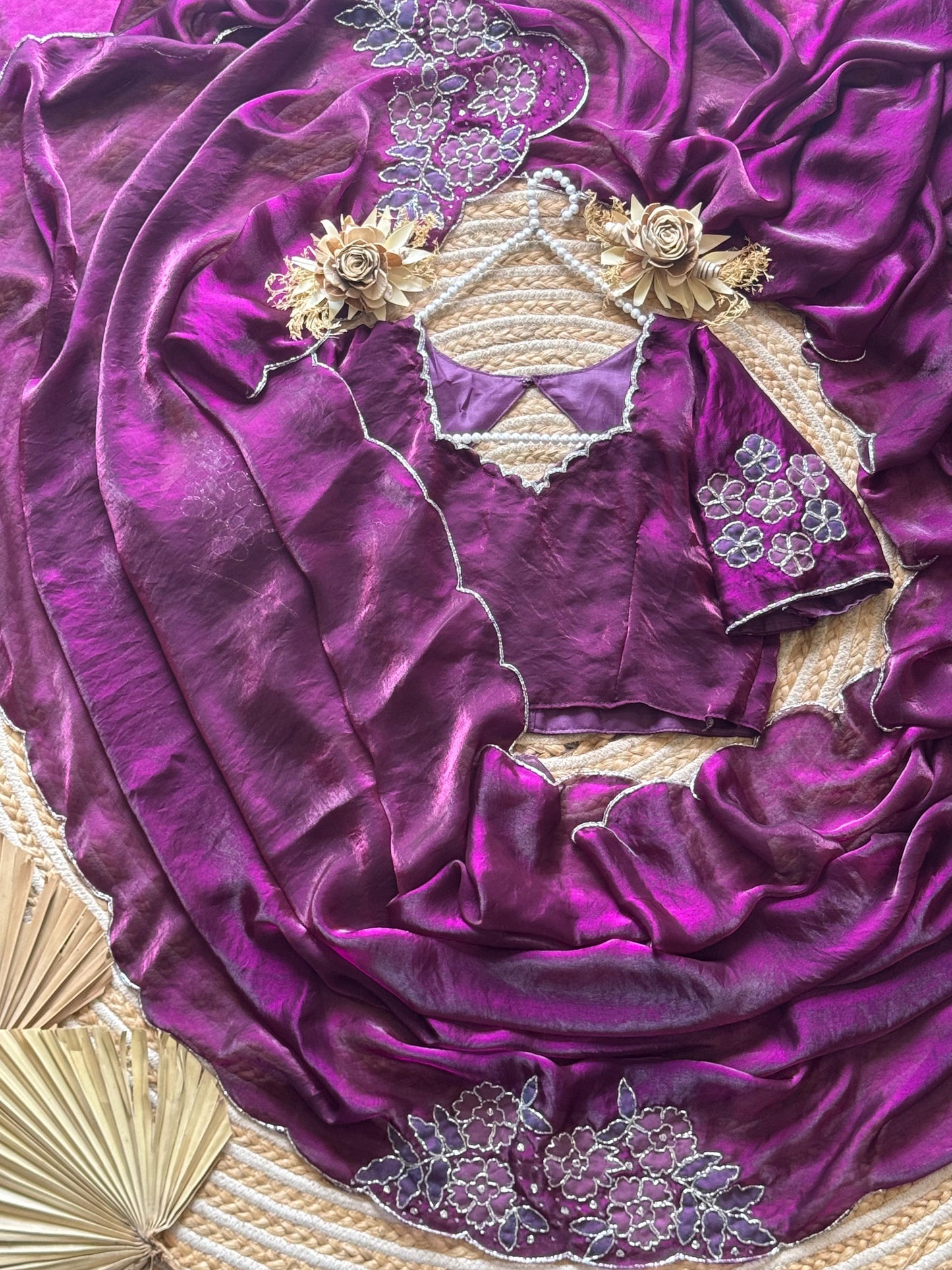 Wine Blossom Saree