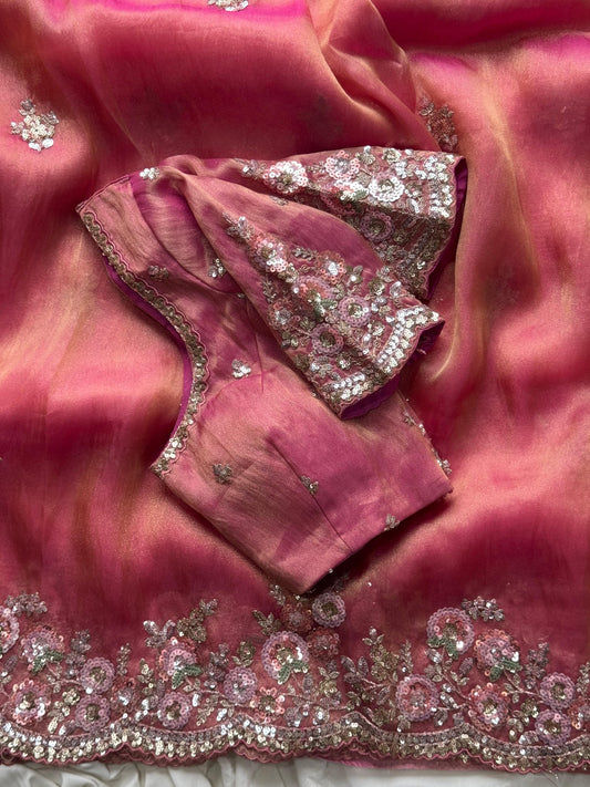Pink Aabha Saree