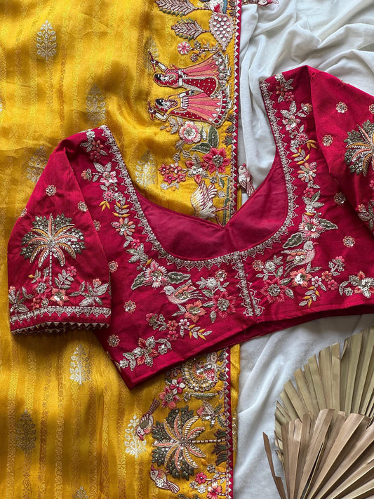 Rani Mahal Silk Saree(Yellow)