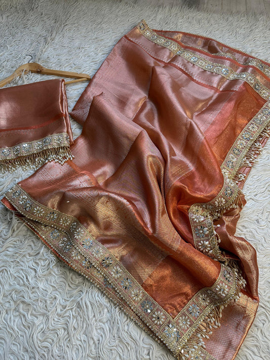 Ivory Gold Elegance Saree