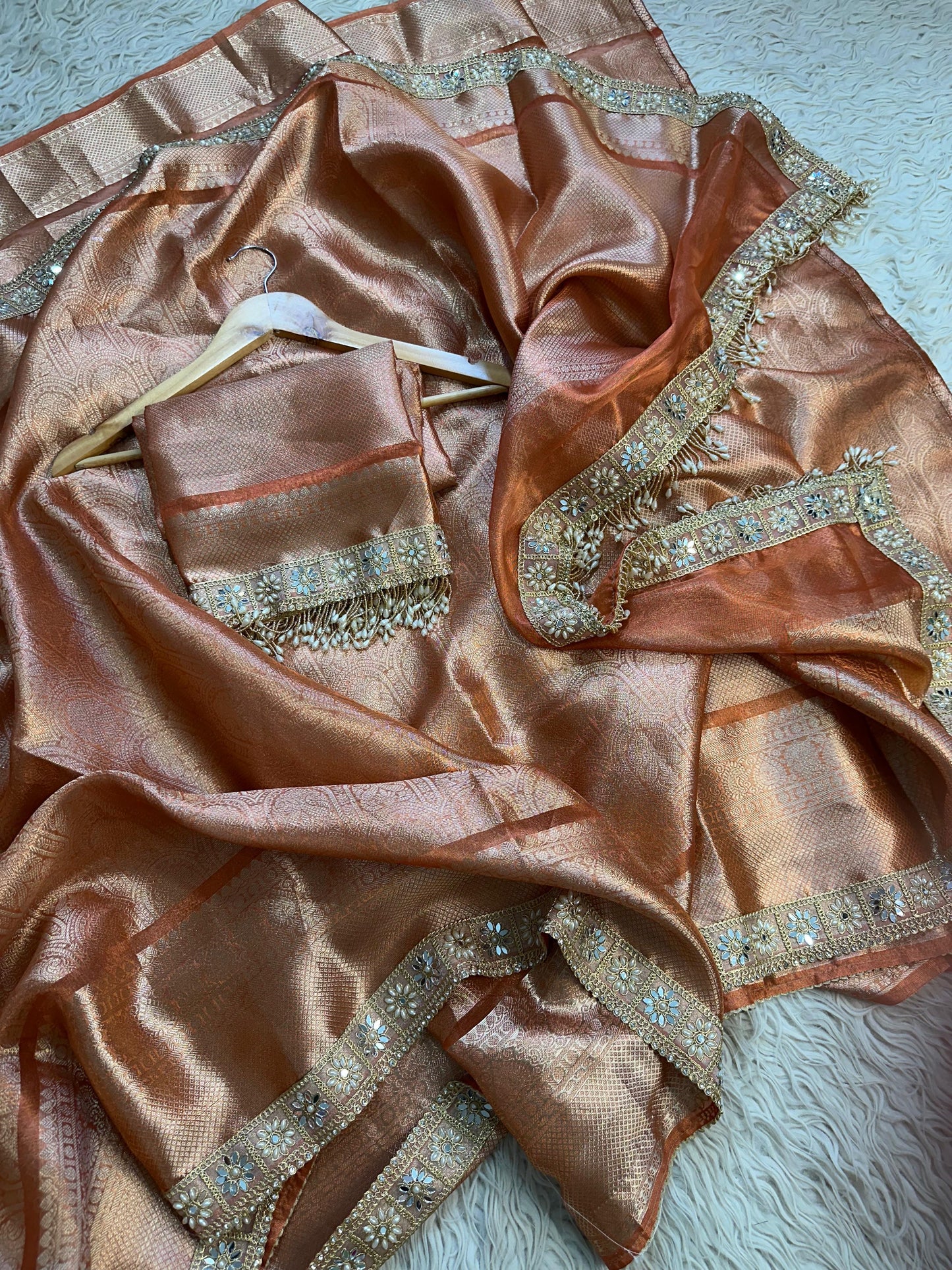 Ivory Gold Elegance Saree