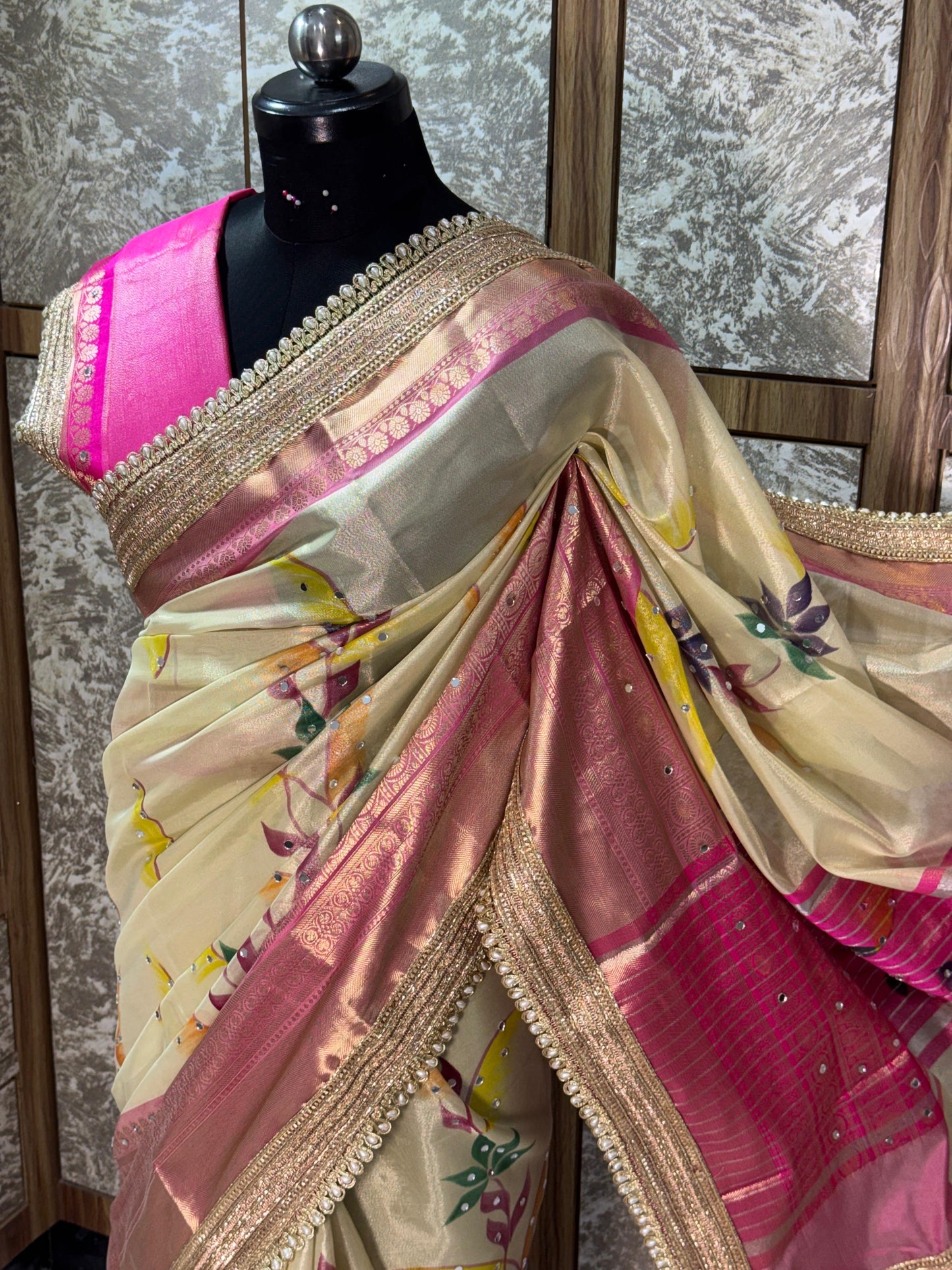 Peach Gulzar Saree