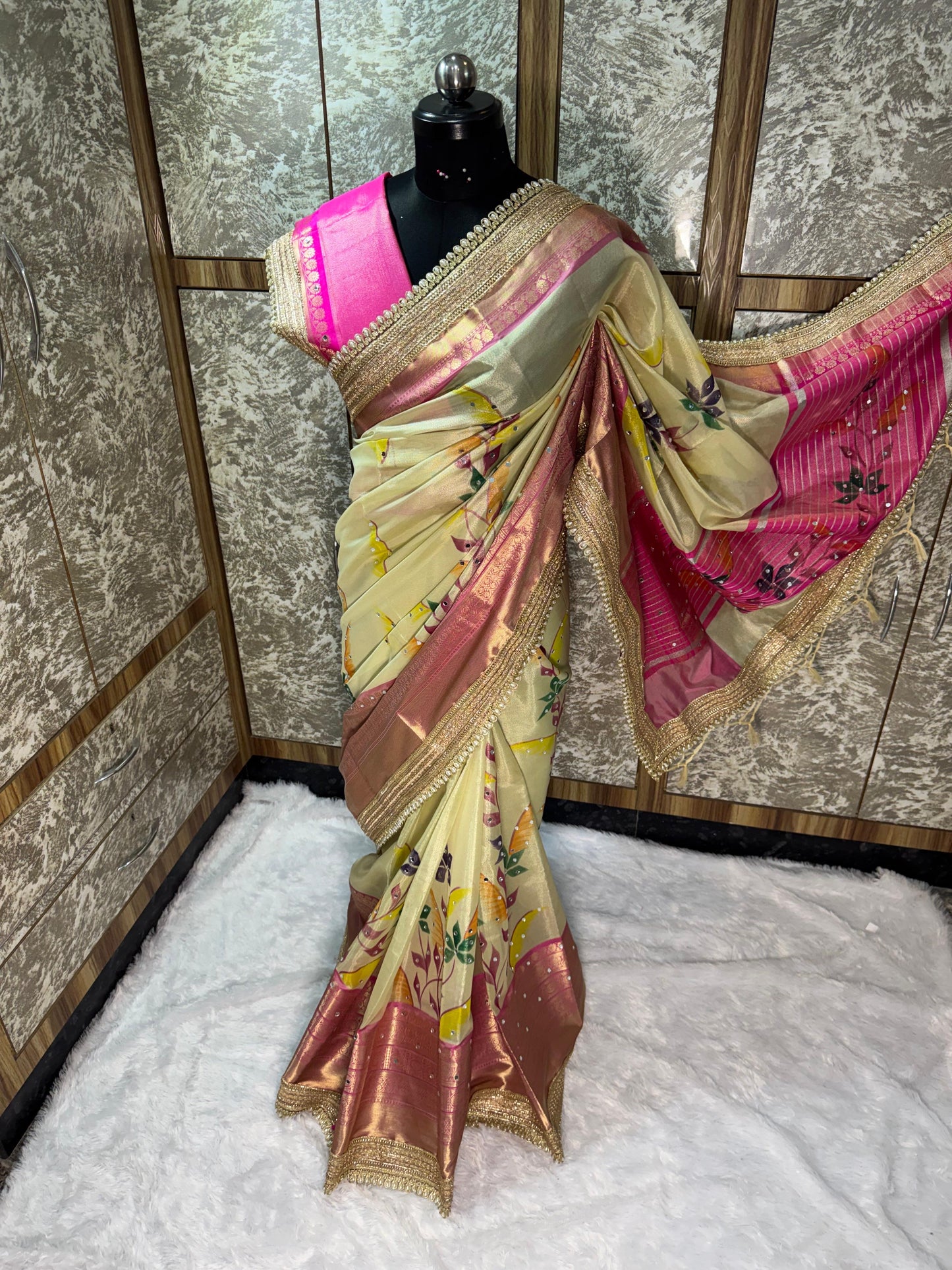 Peach Gulzar Saree