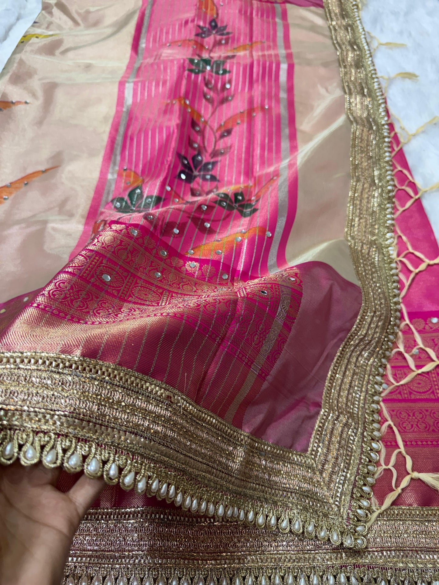 Peach Gulzar Saree