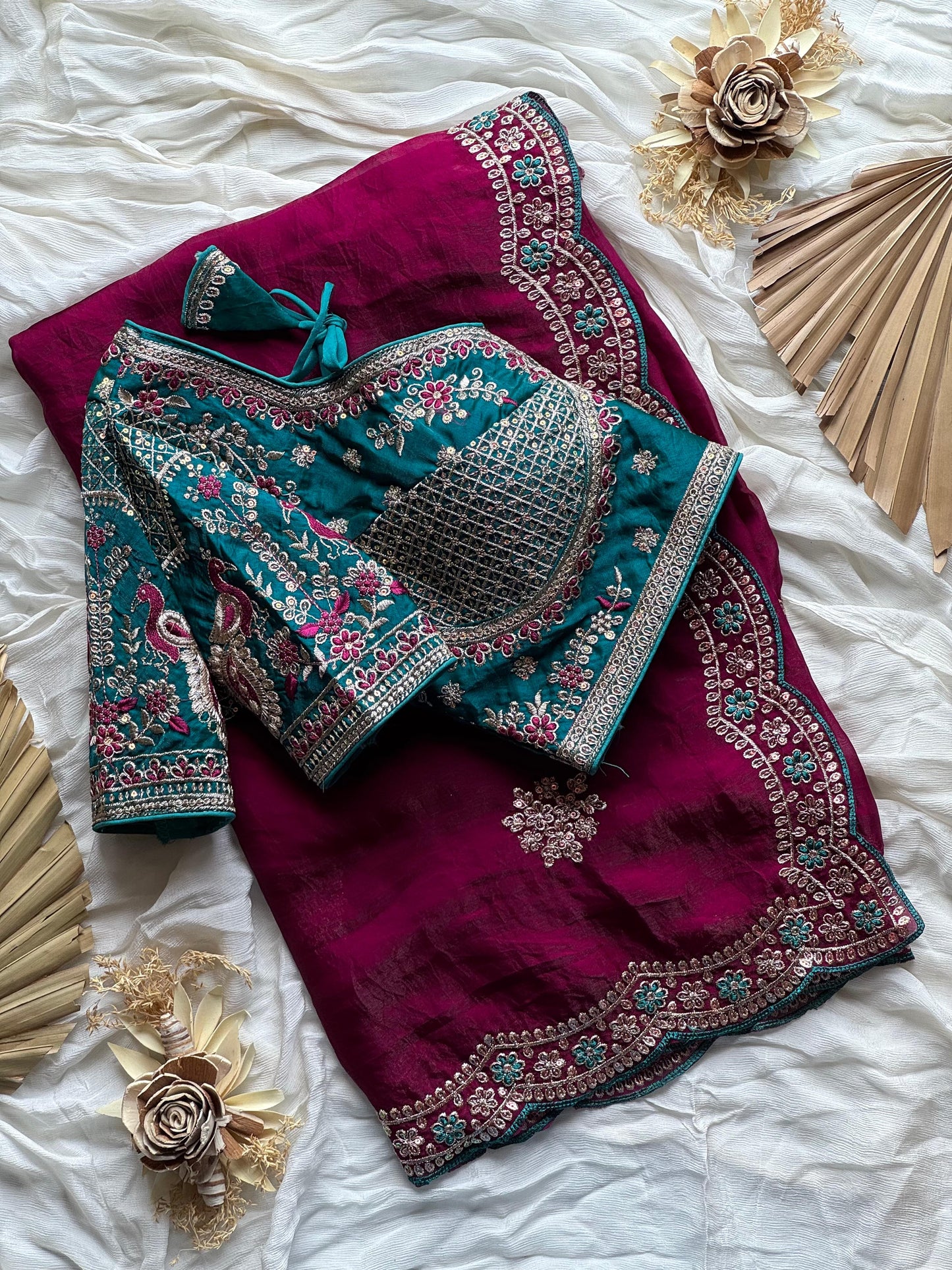 Zarqaa Blossom Saree