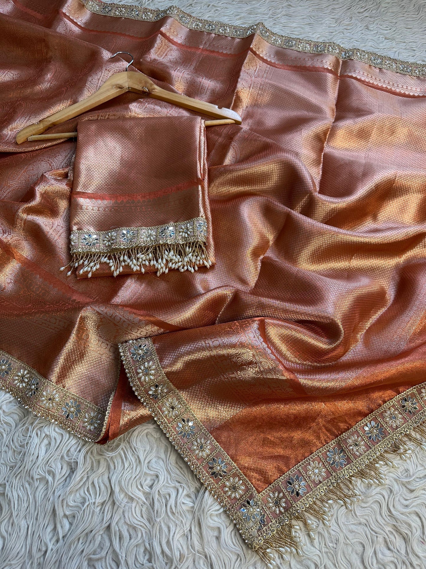 Ivory Gold Elegance Saree