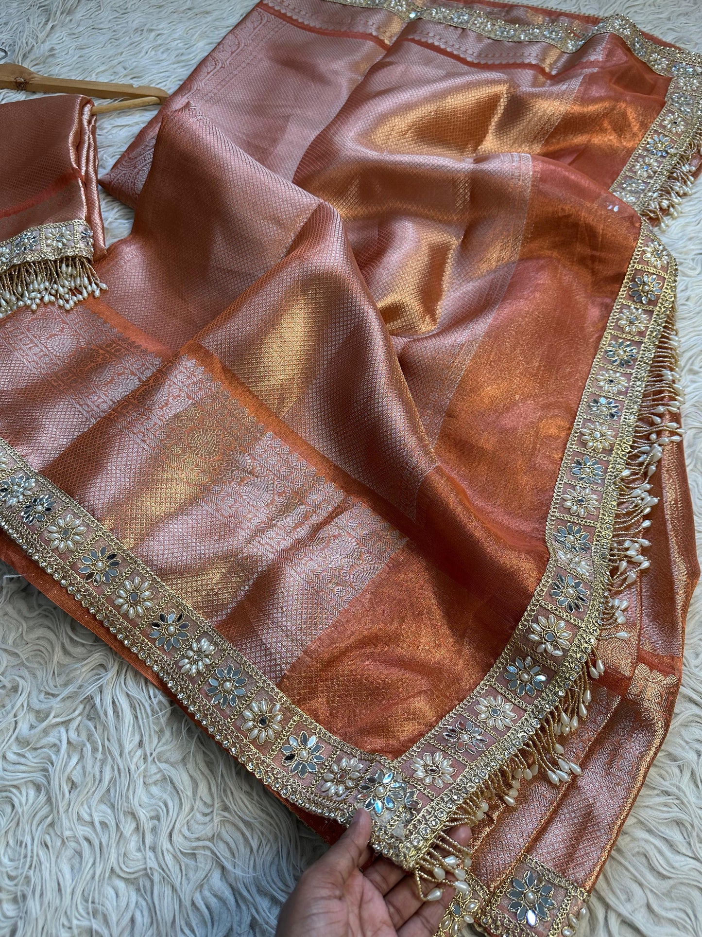 Ivory Gold Elegance Saree