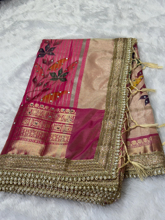 Peach Gulzar Saree