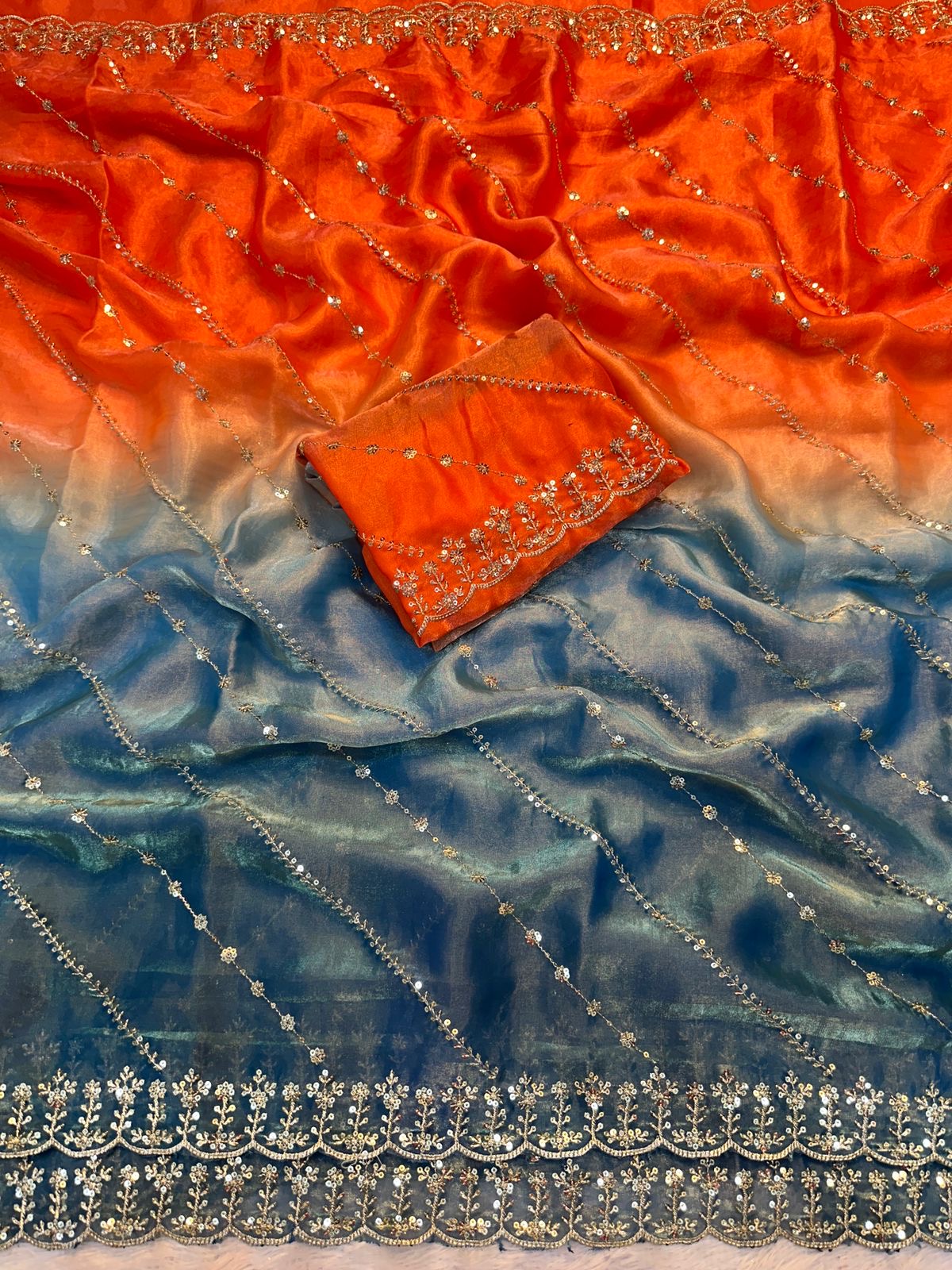 Saffron Sunset Saree