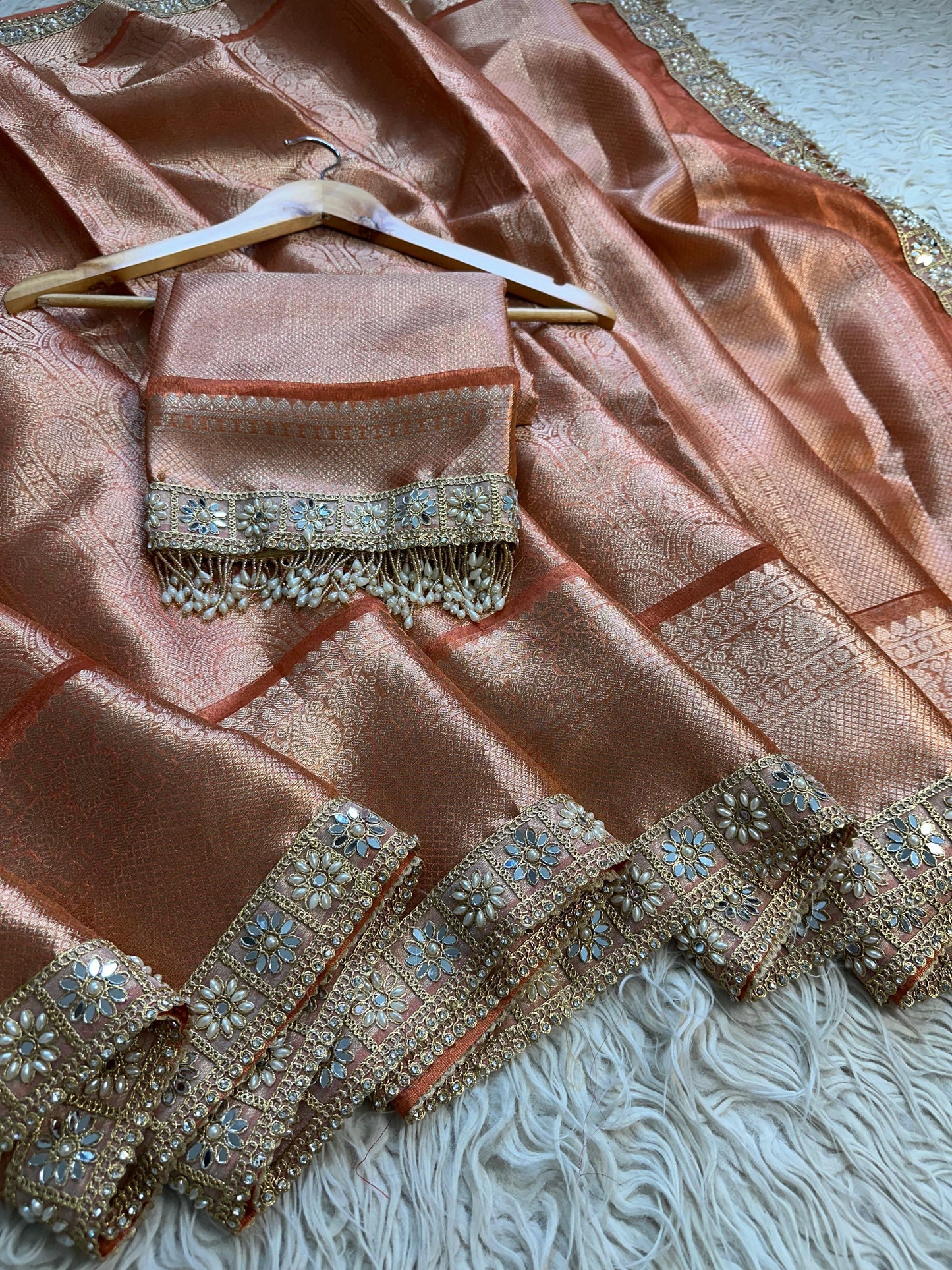 Ivory Gold Elegance Saree