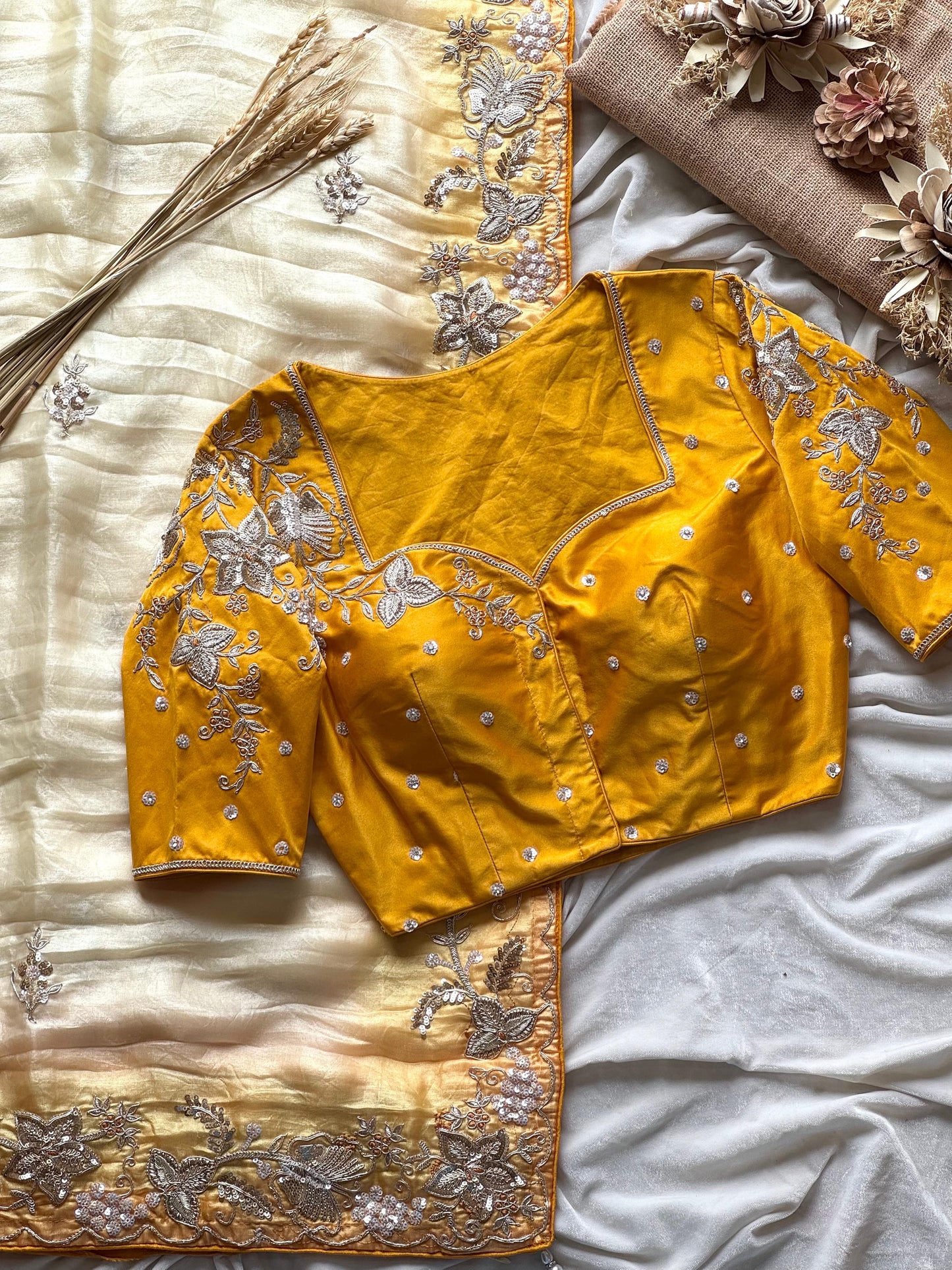 Golden Flutter Luxe Saree