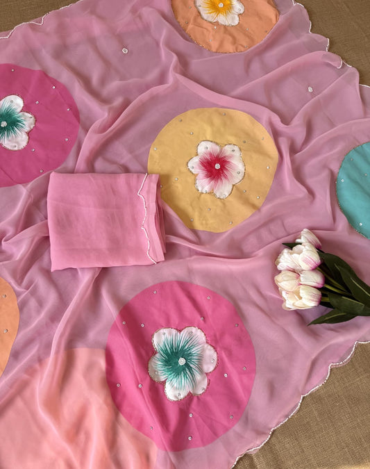 Rosy Bloom Saree