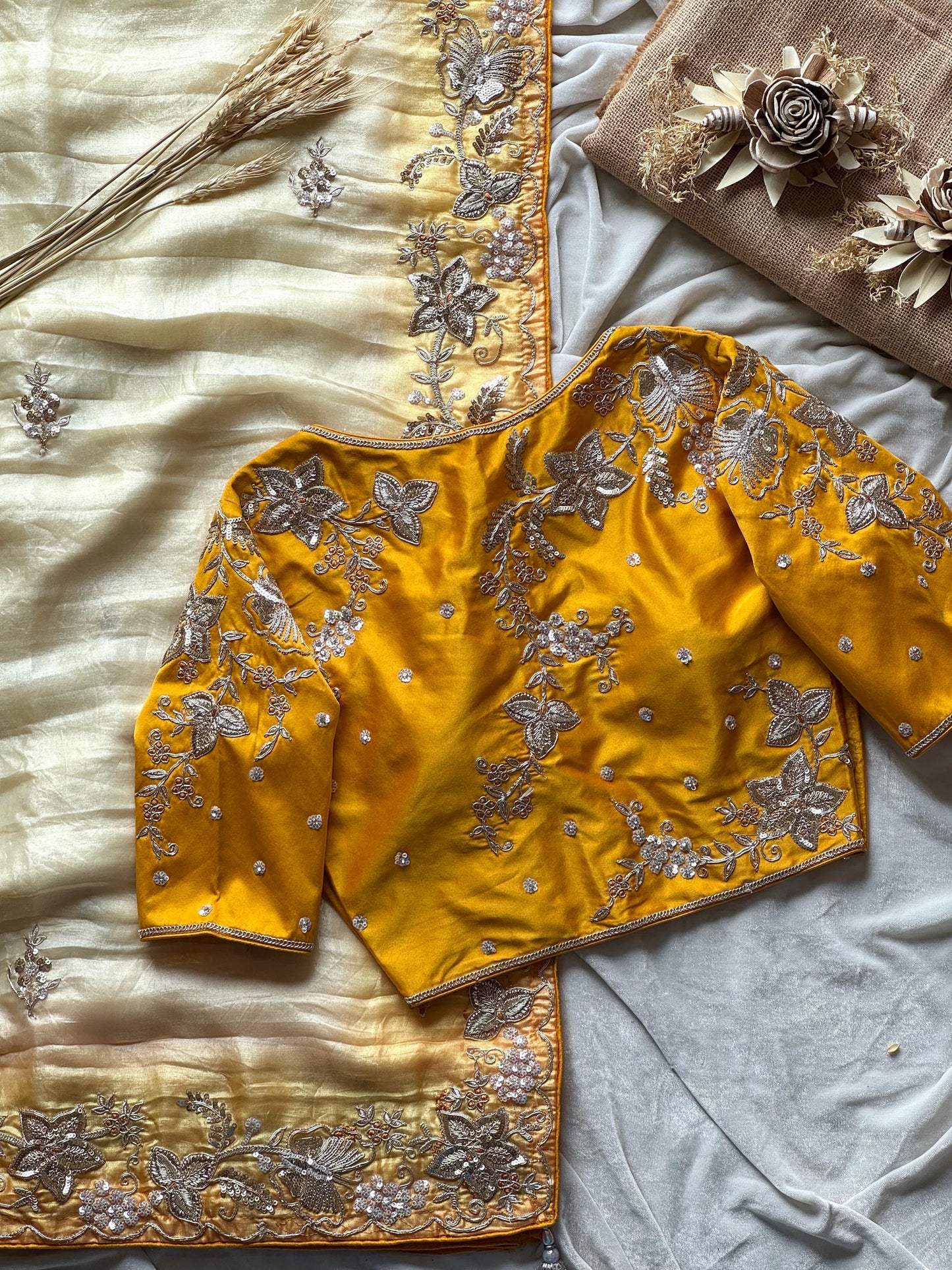 Golden Flutter Luxe Saree