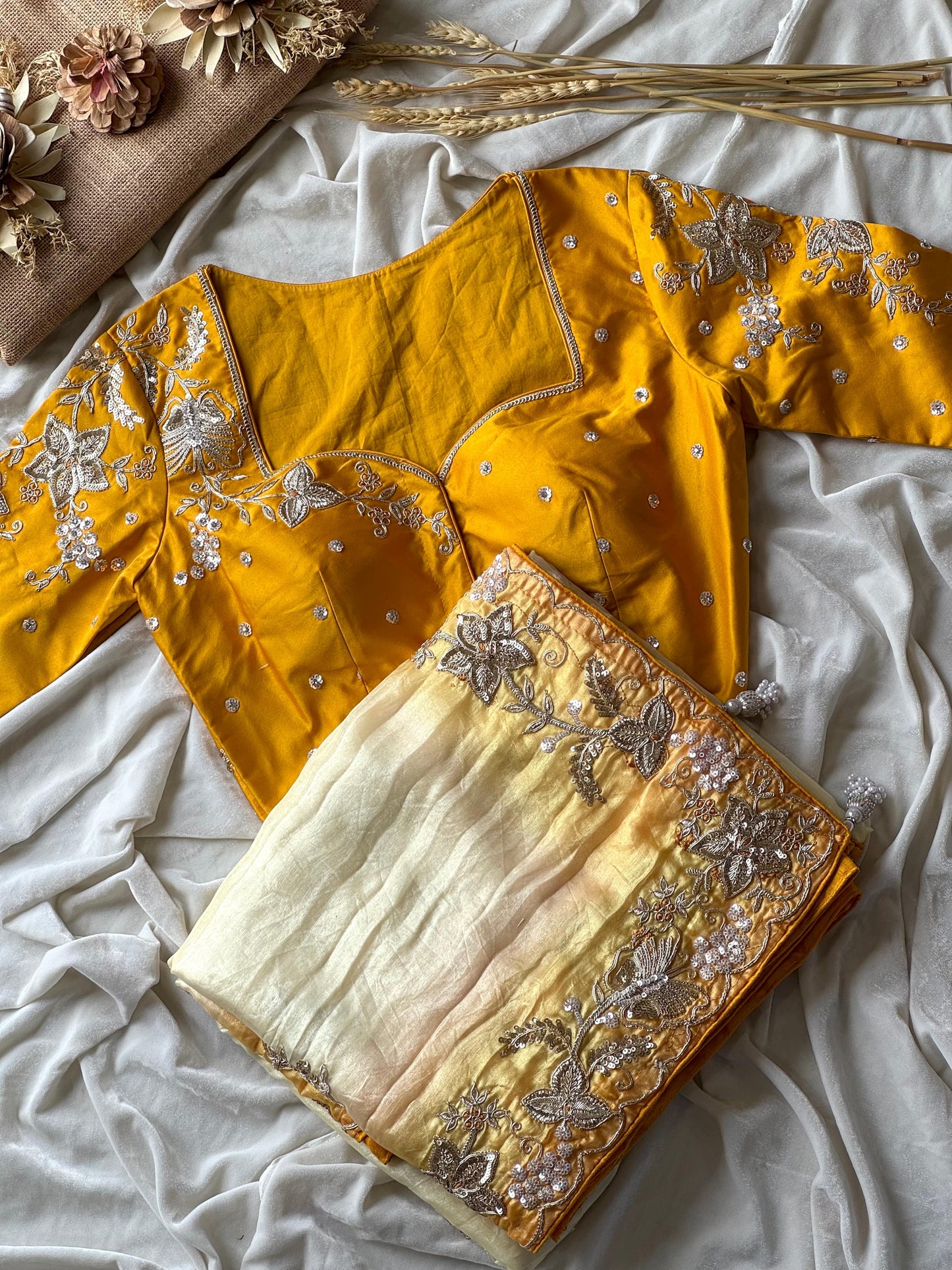 Golden Flutter Luxe Saree