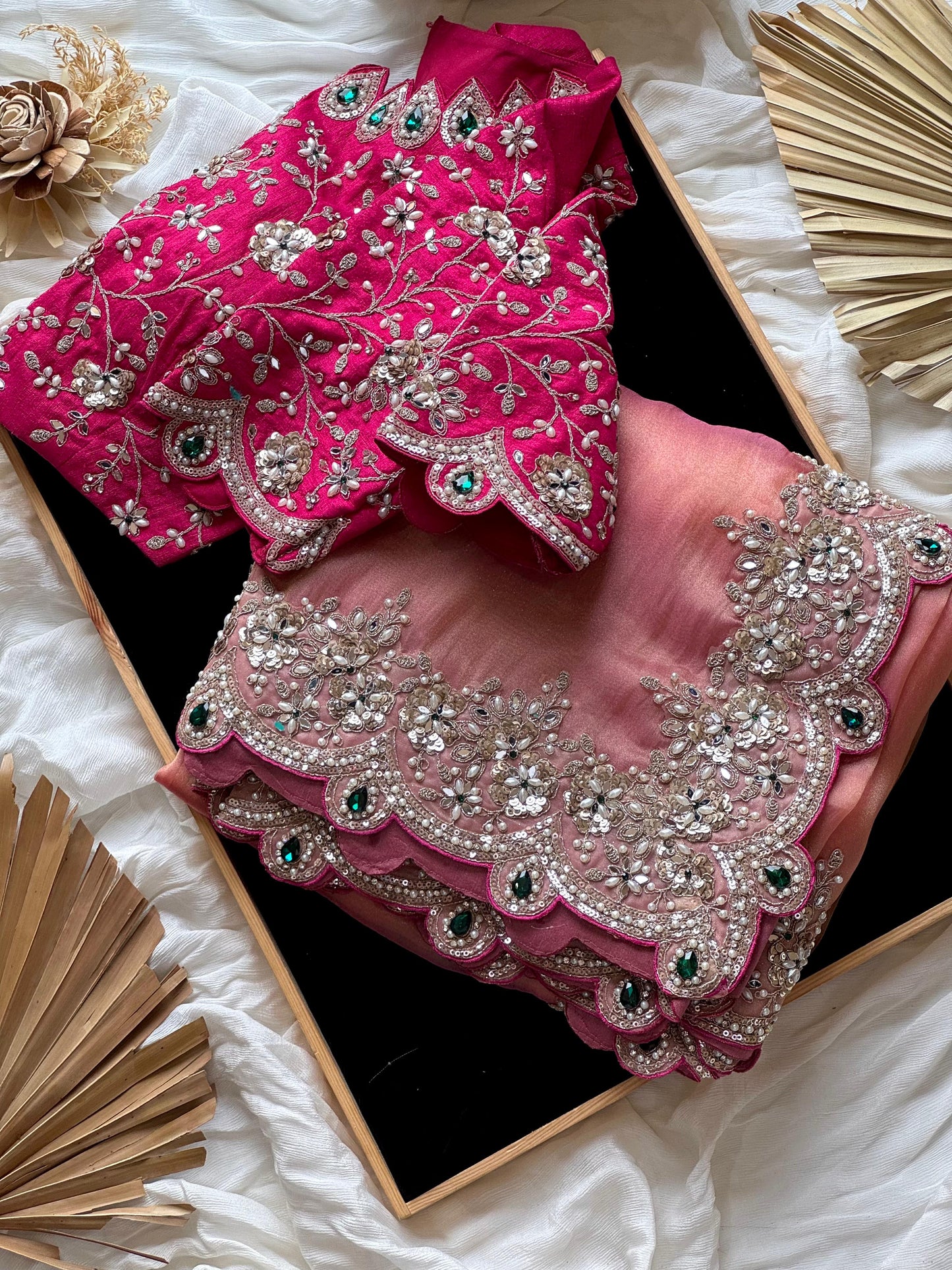 Pink Pearl Saree