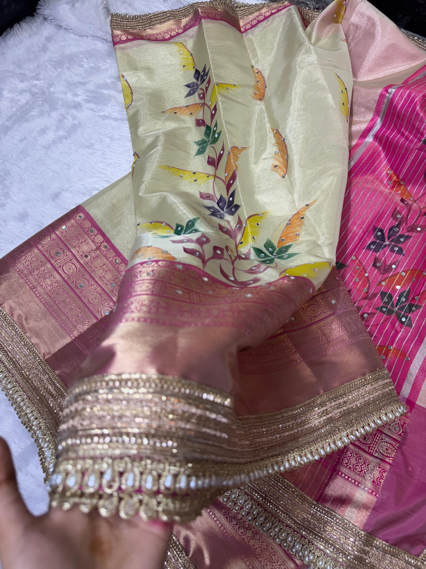 Peach Gulzar Saree