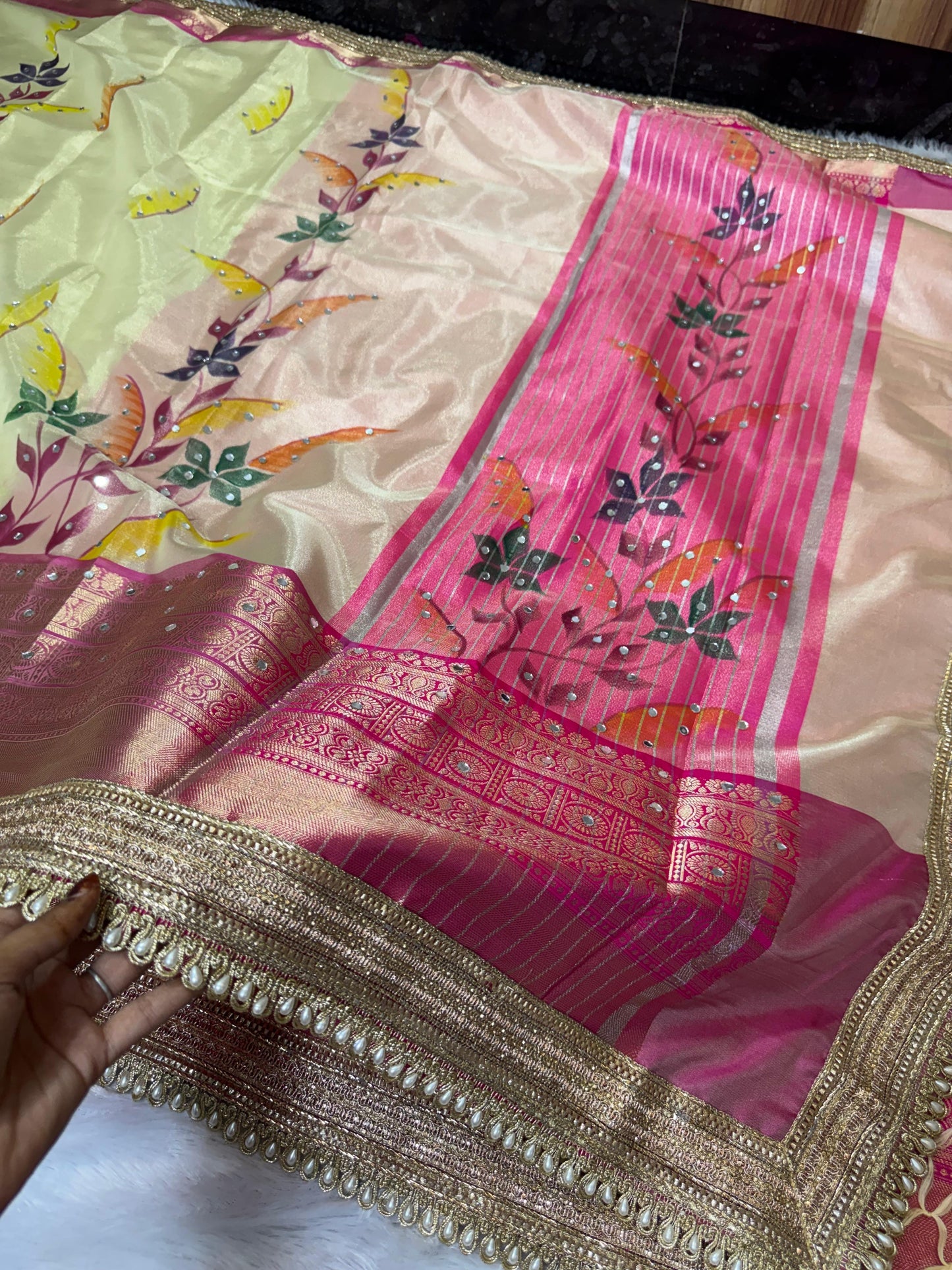 Peach Gulzar Saree