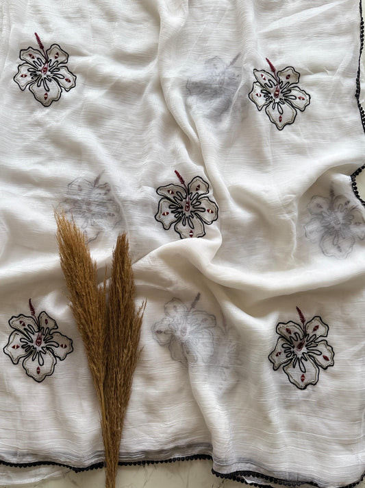 Ivory Bloom Saree
