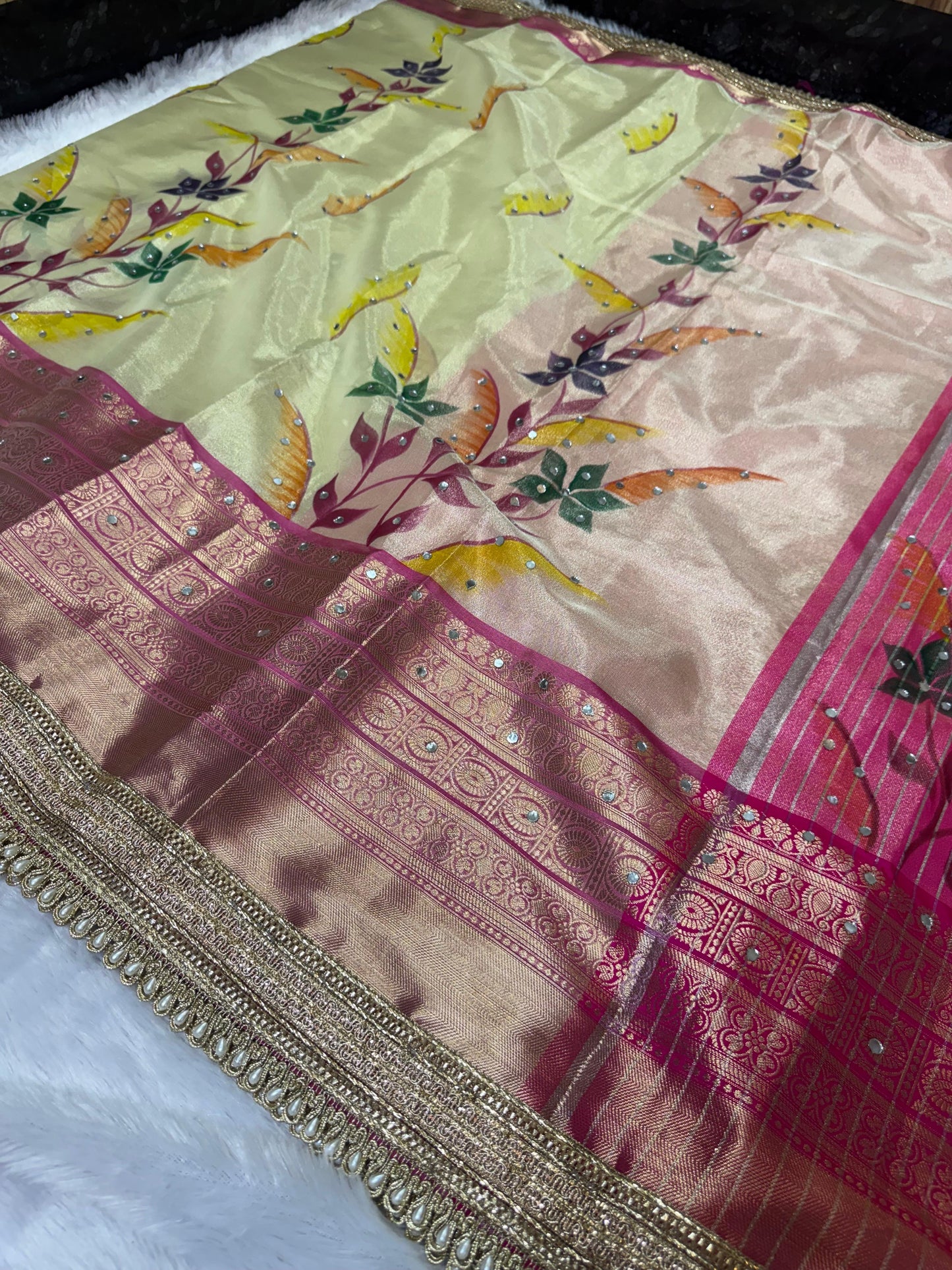 Peach Gulzar Saree