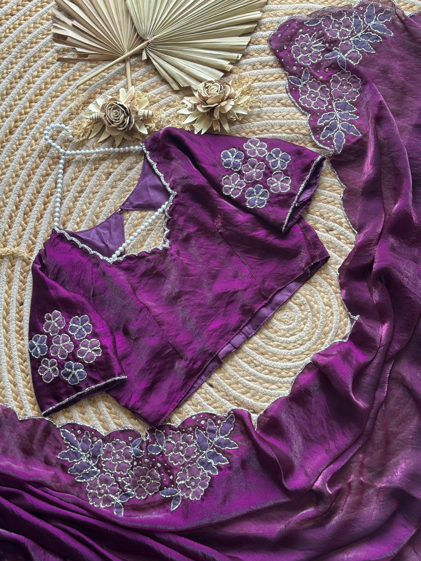 Wine Blossom Saree