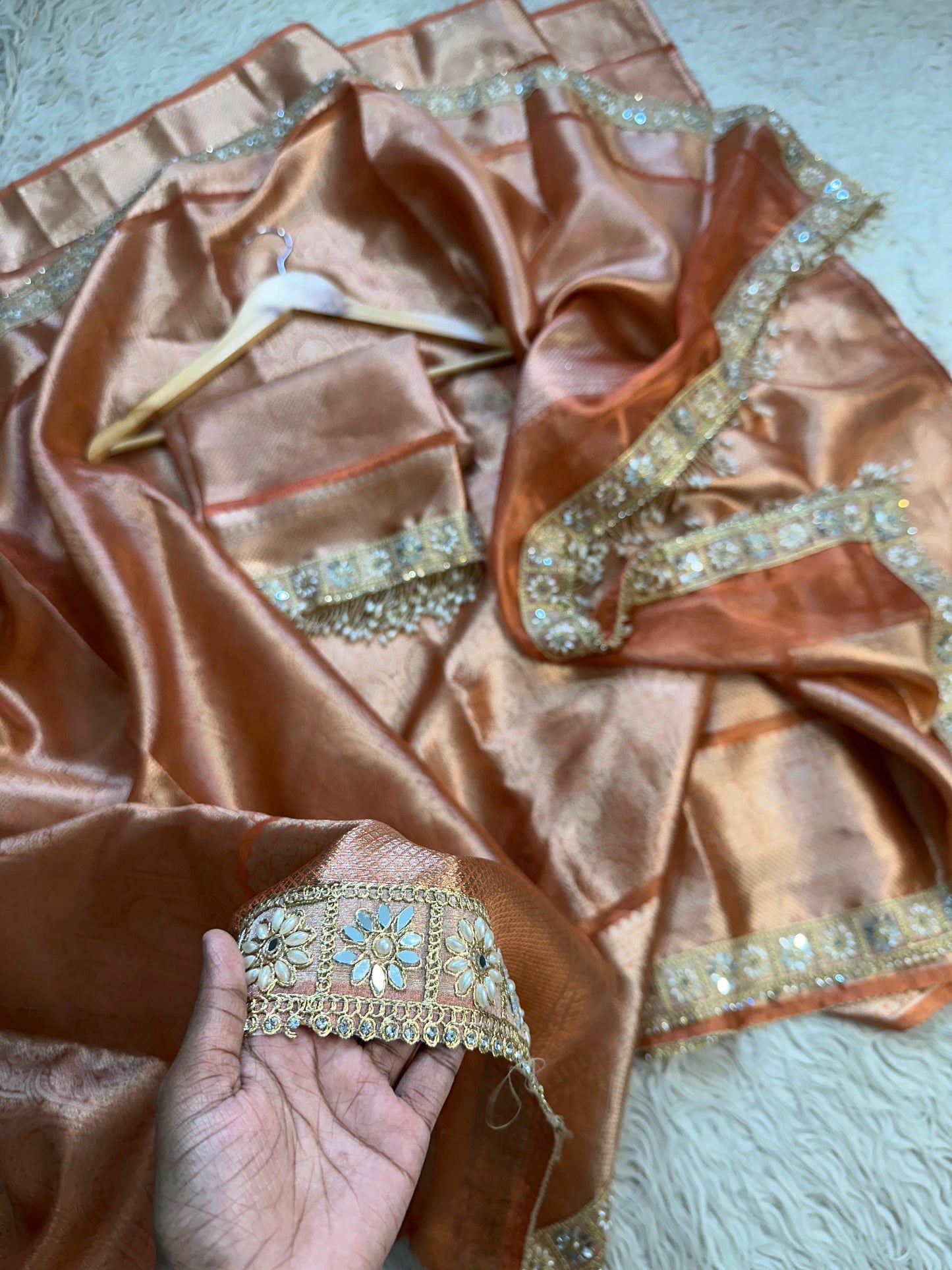 Ivory Gold Elegance Saree