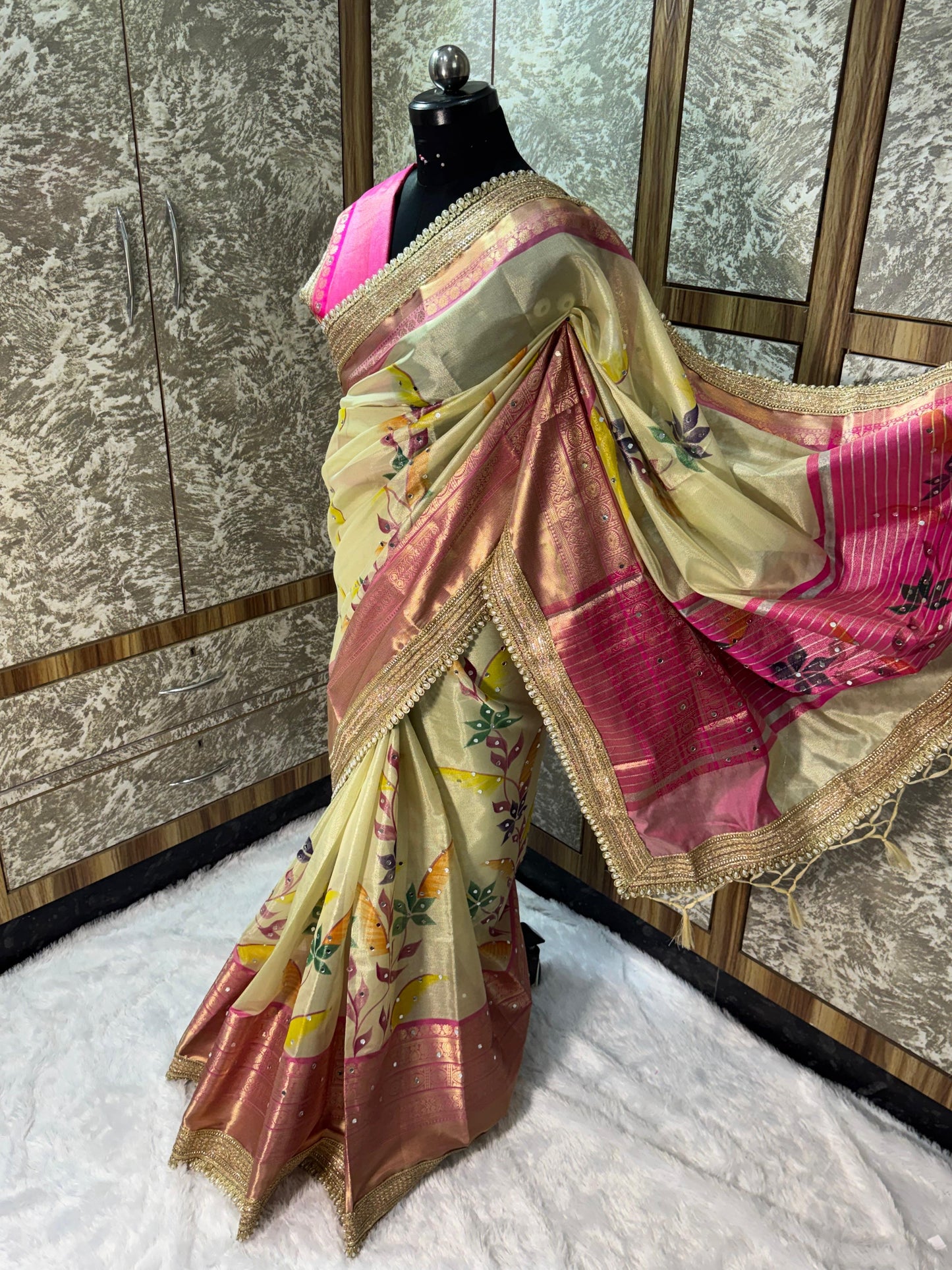Peach Gulzar Saree