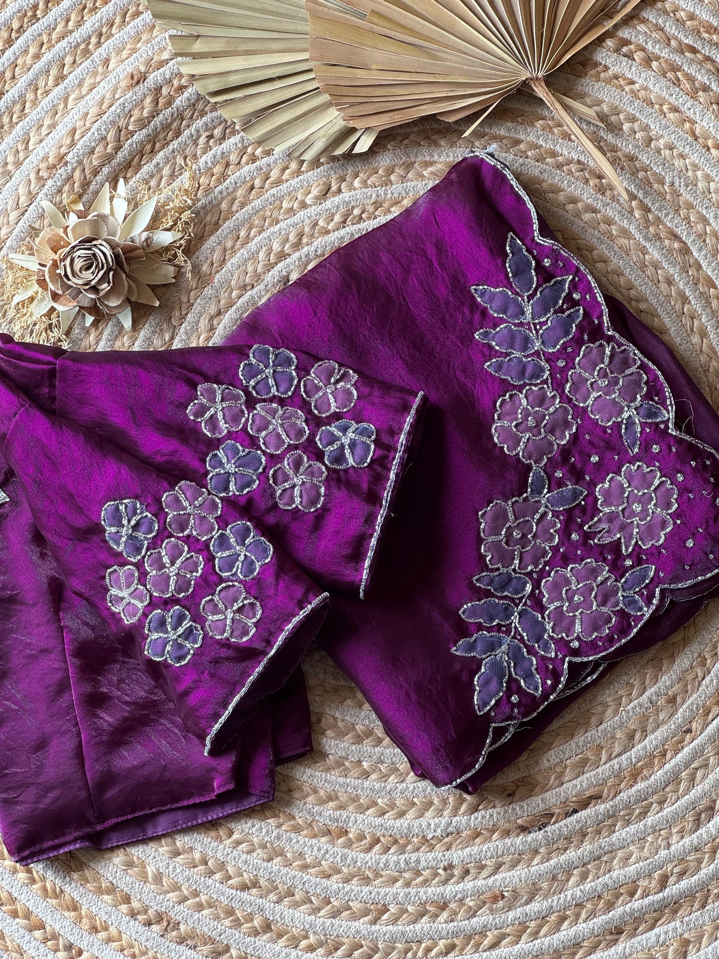 Wine Blossom Saree