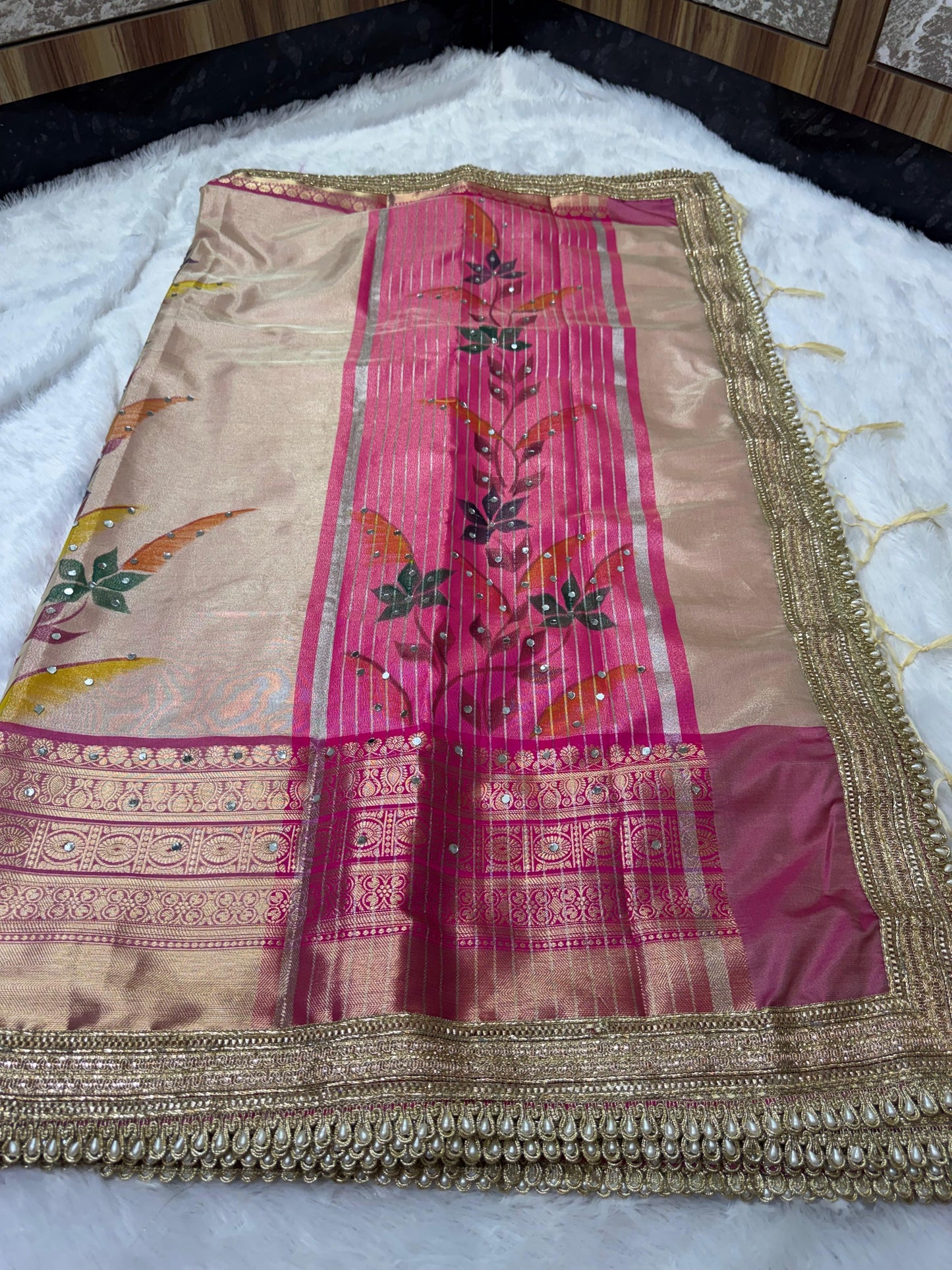 Peach Gulzar Saree