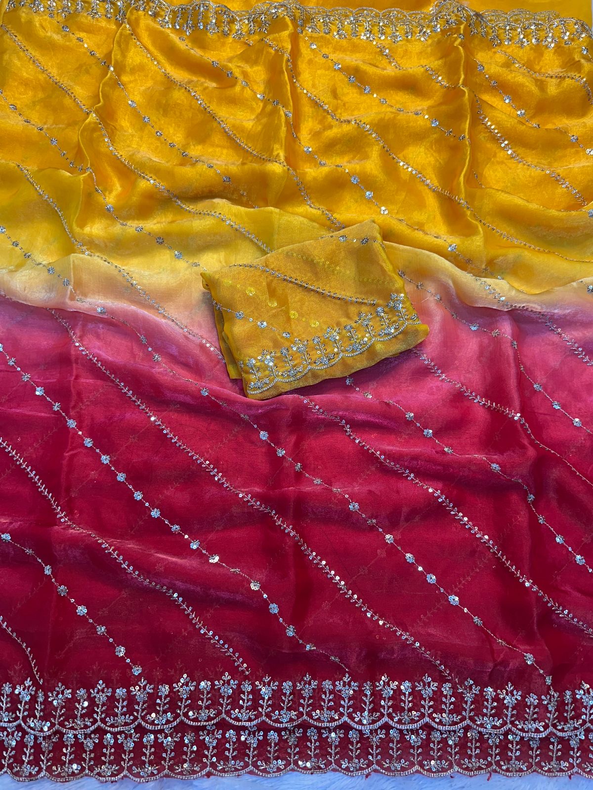 Saffron Sunset Saree