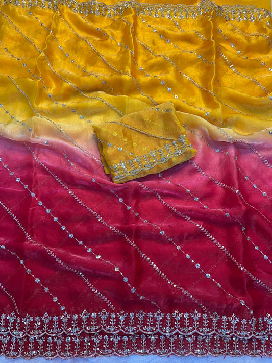 Saffron Sunset Saree