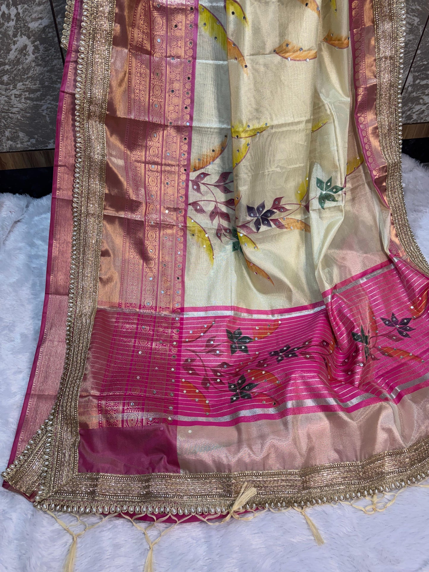 Peach Gulzar Saree