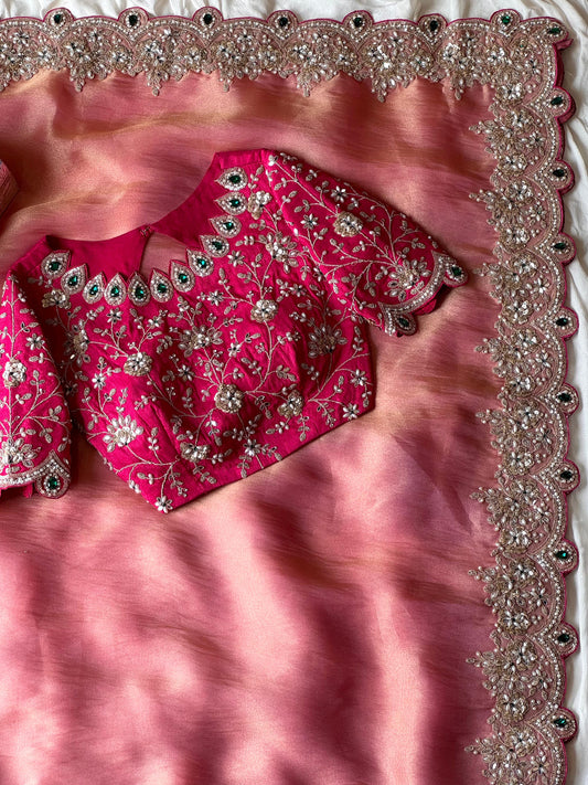 Pink Pearl Saree