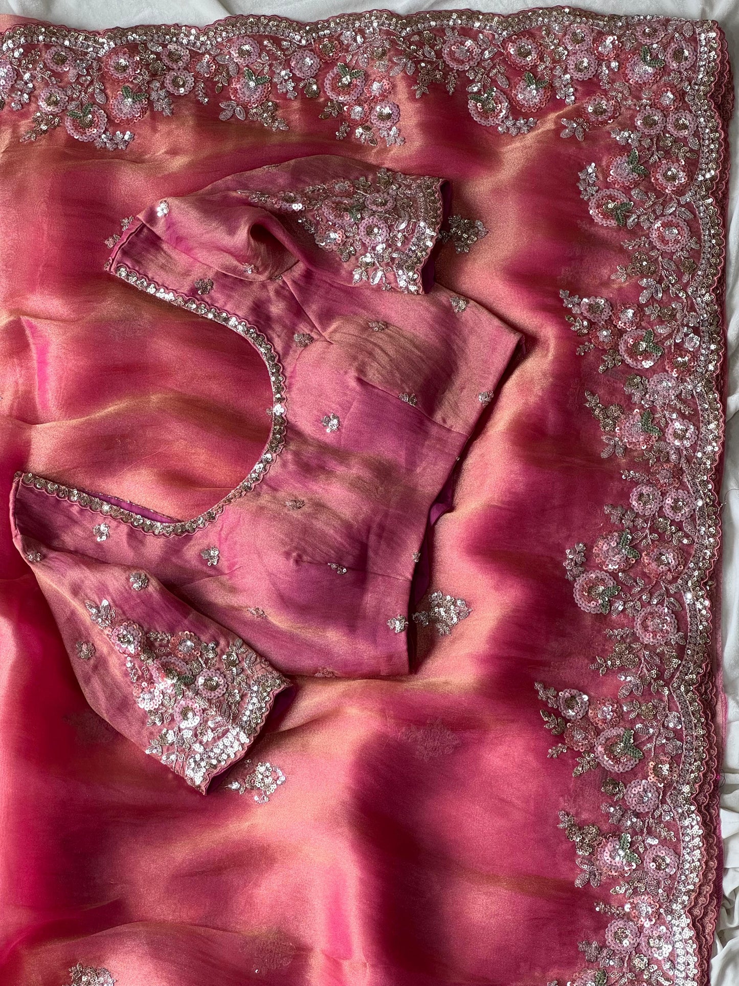 Pink Aabha Saree