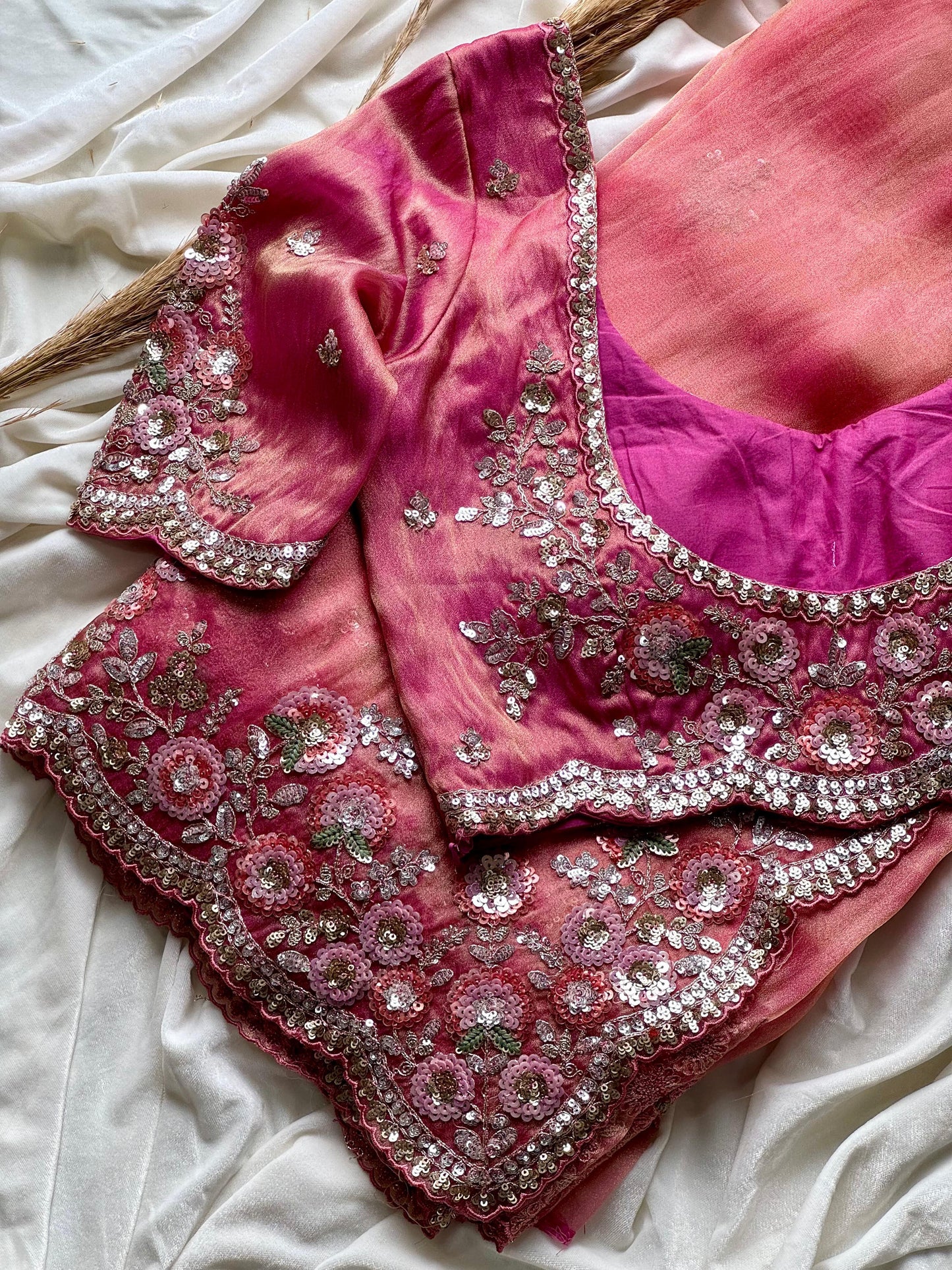 Pink Aabha Saree