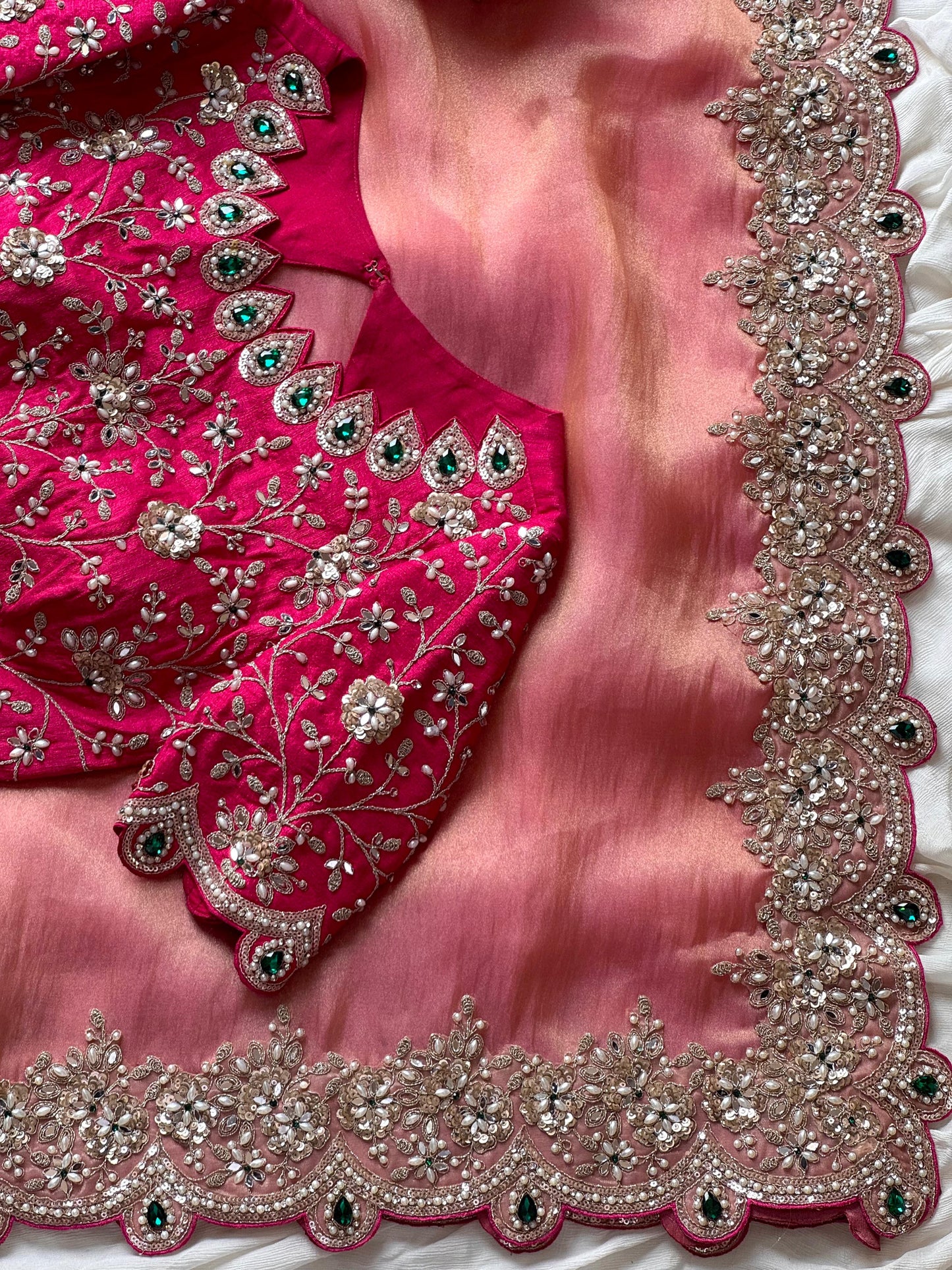 Pink Pearl Saree