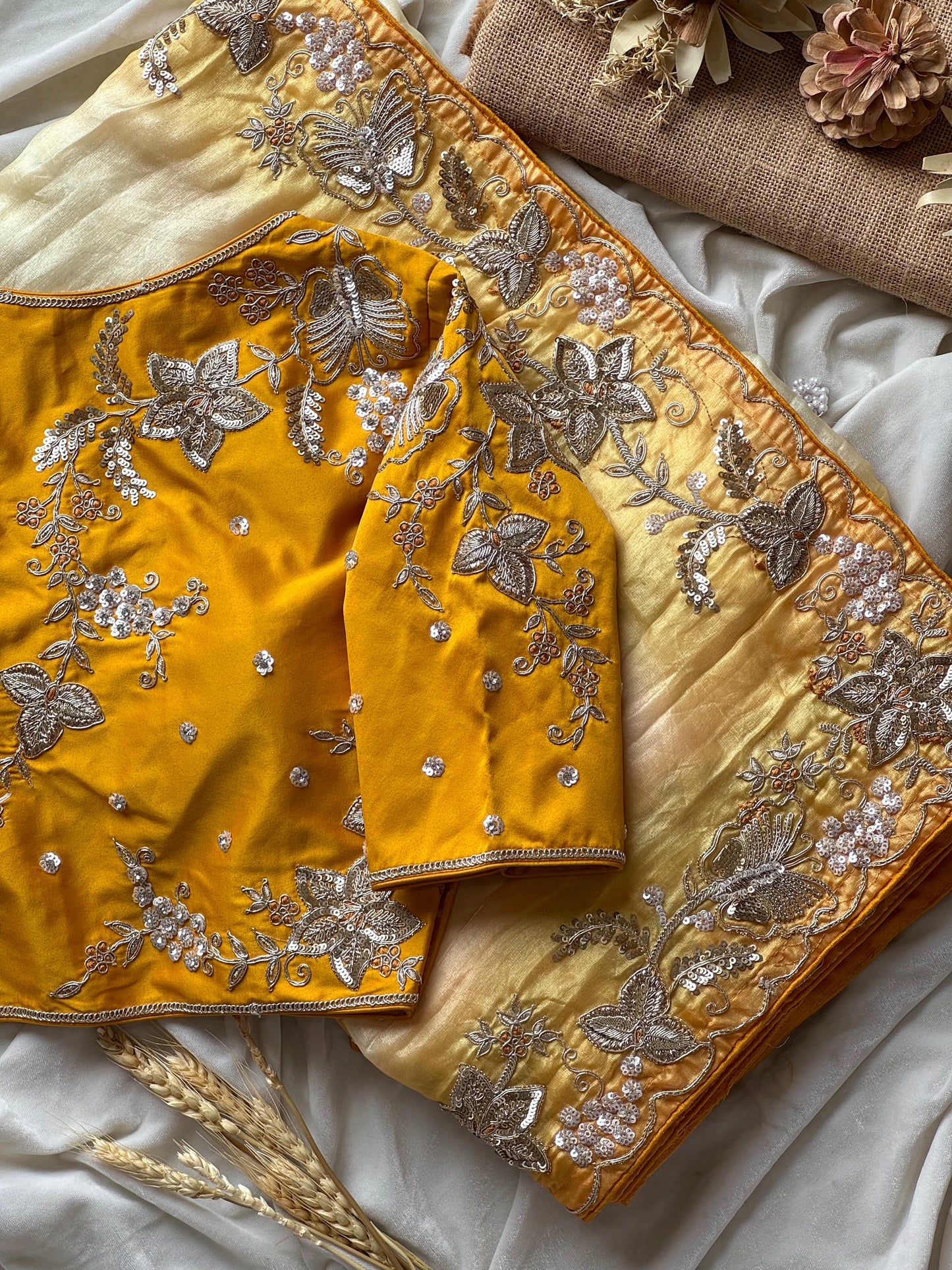 Golden Flutter Luxe Saree
