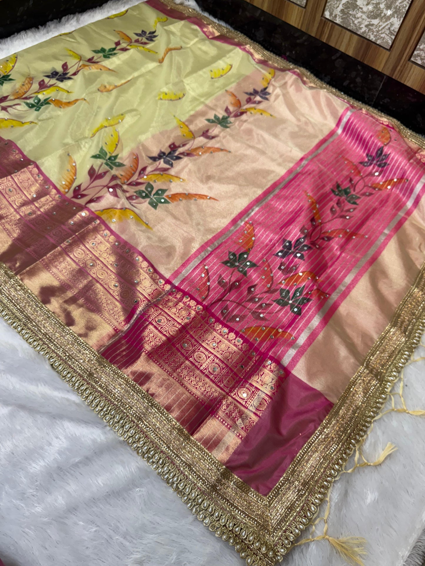 Peach Gulzar Saree