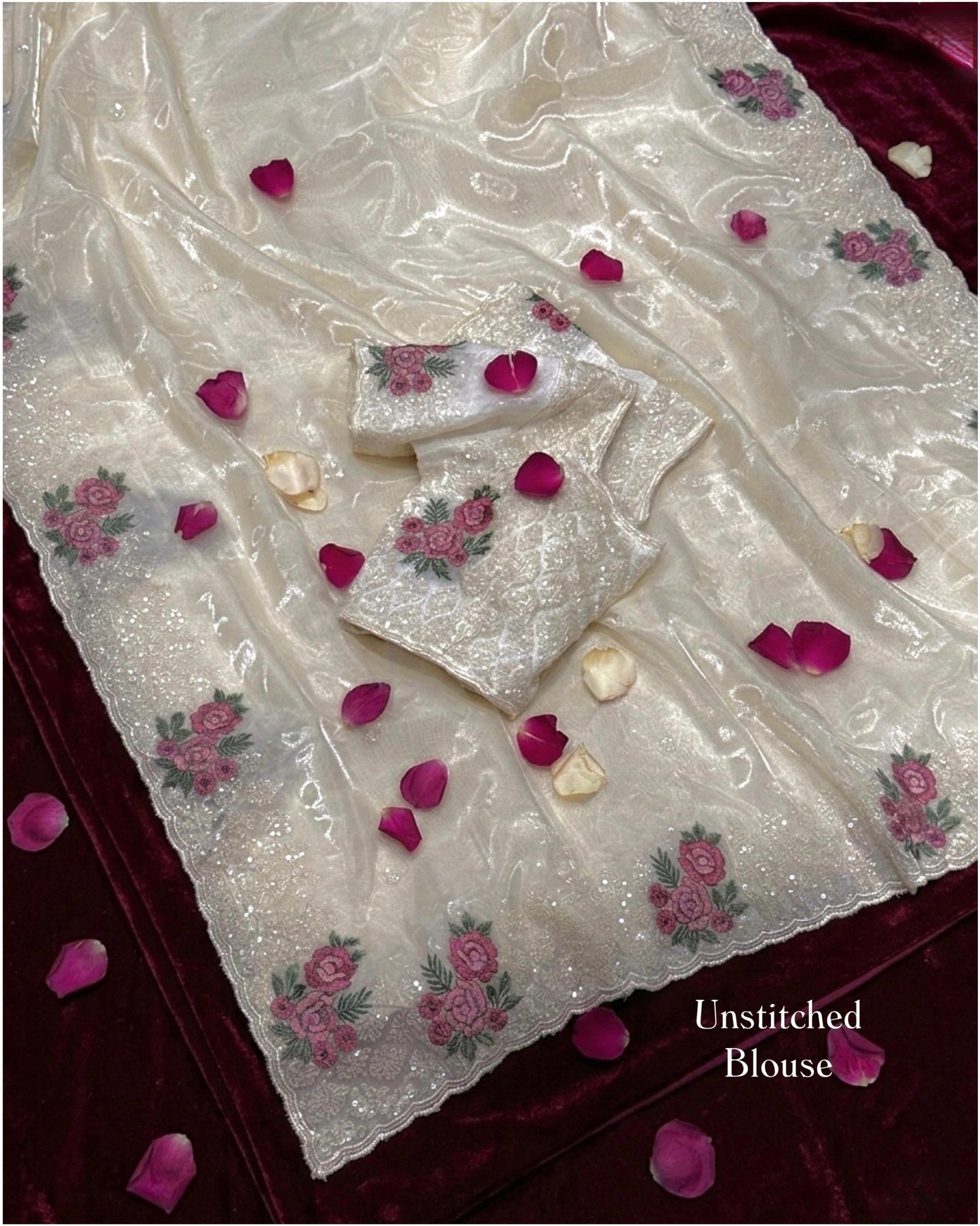 Pearl Blossom Saree