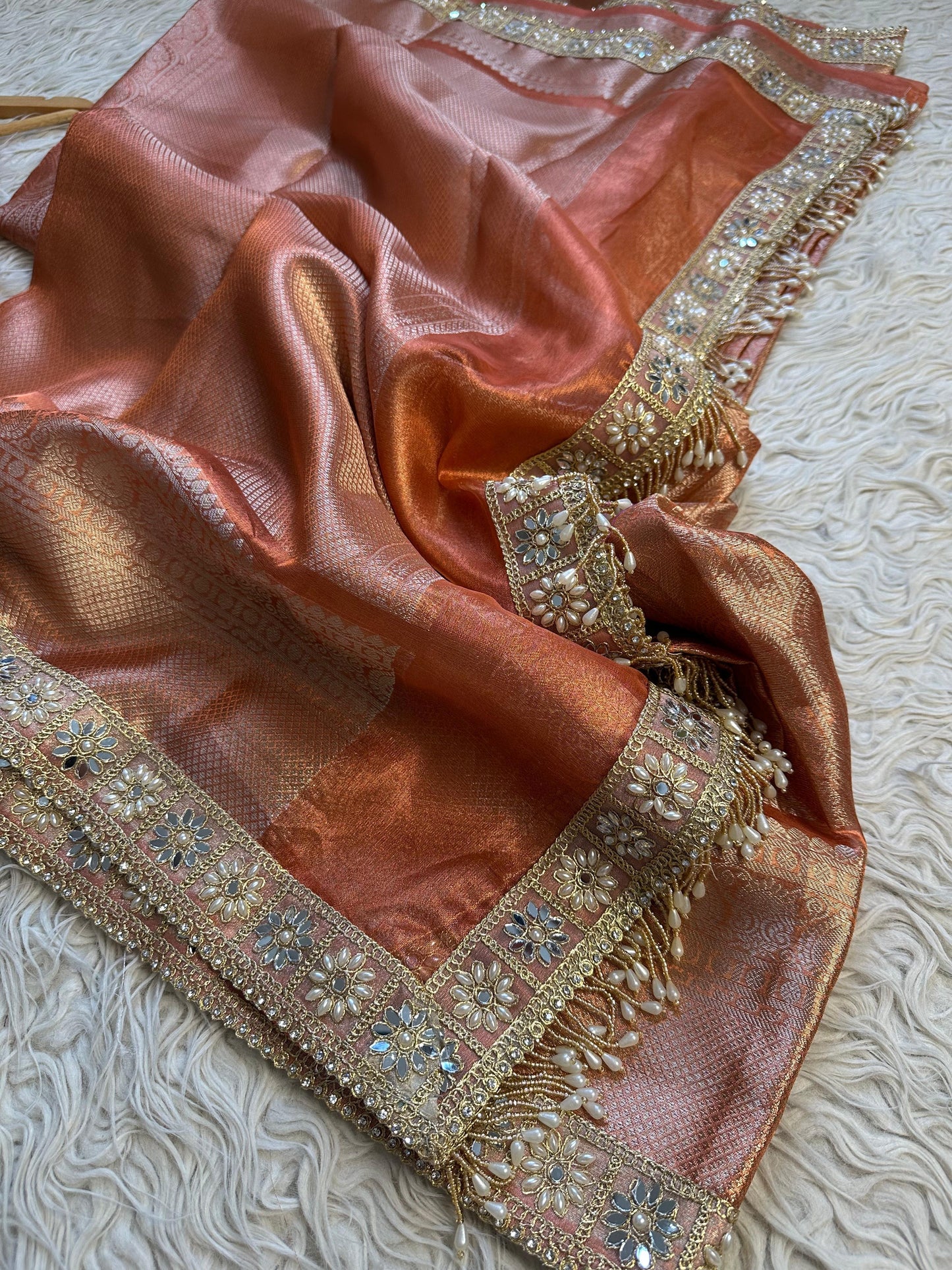 Ivory Gold Elegance Saree
