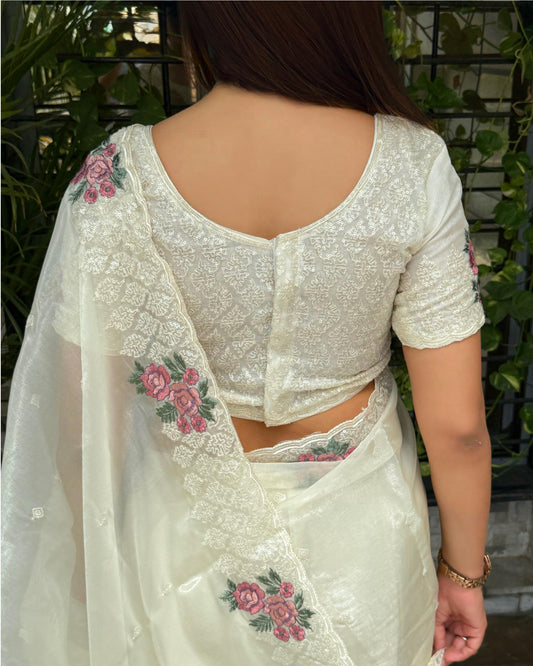 Pearl Blossom Saree