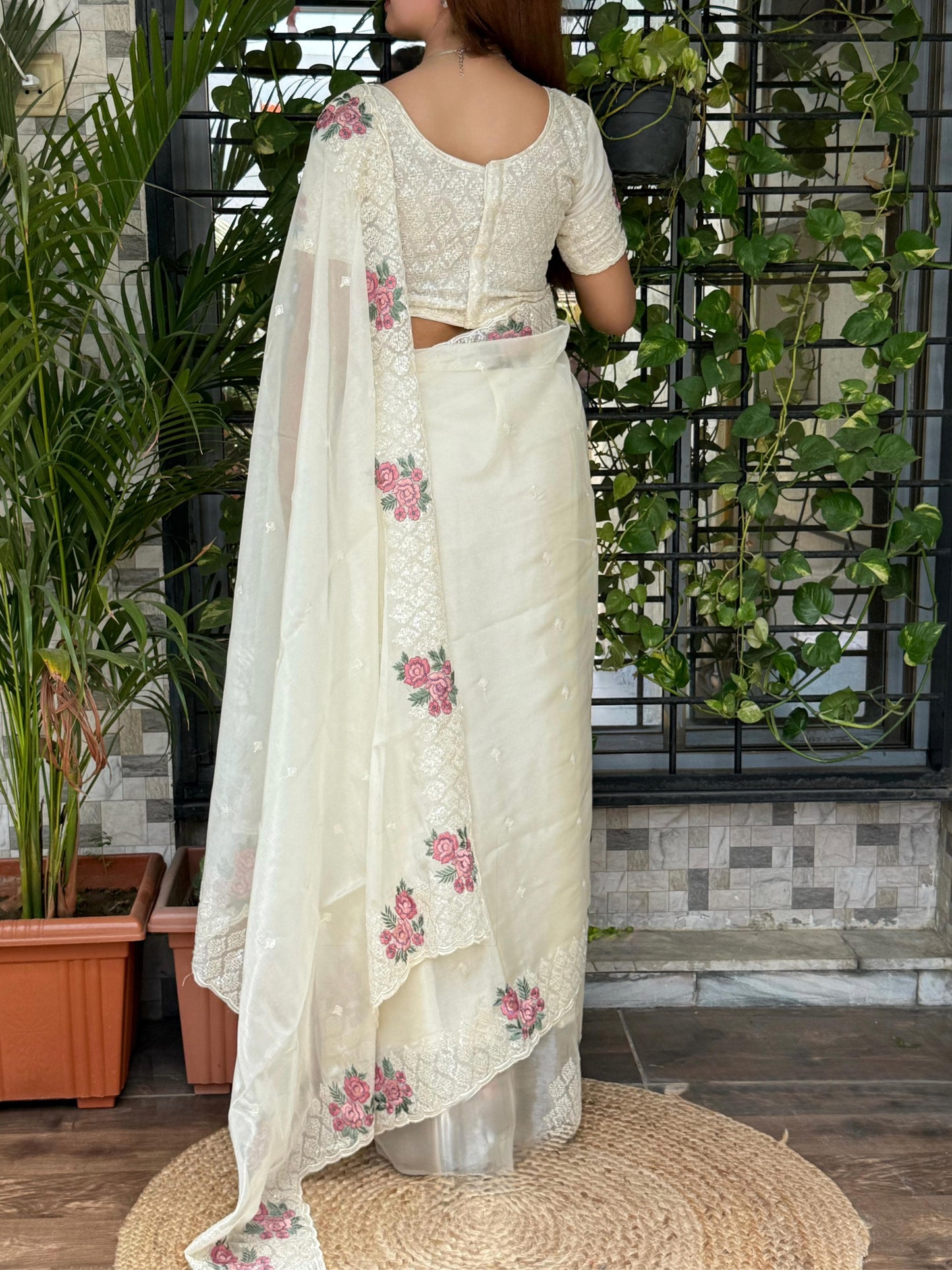 Pearl Blossom Saree
