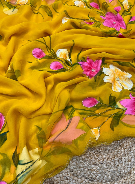 Sunshine Blossom Saree