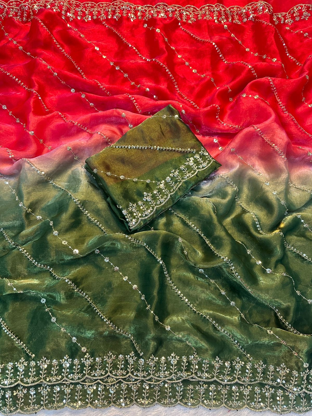 Saffron Sunset Saree
