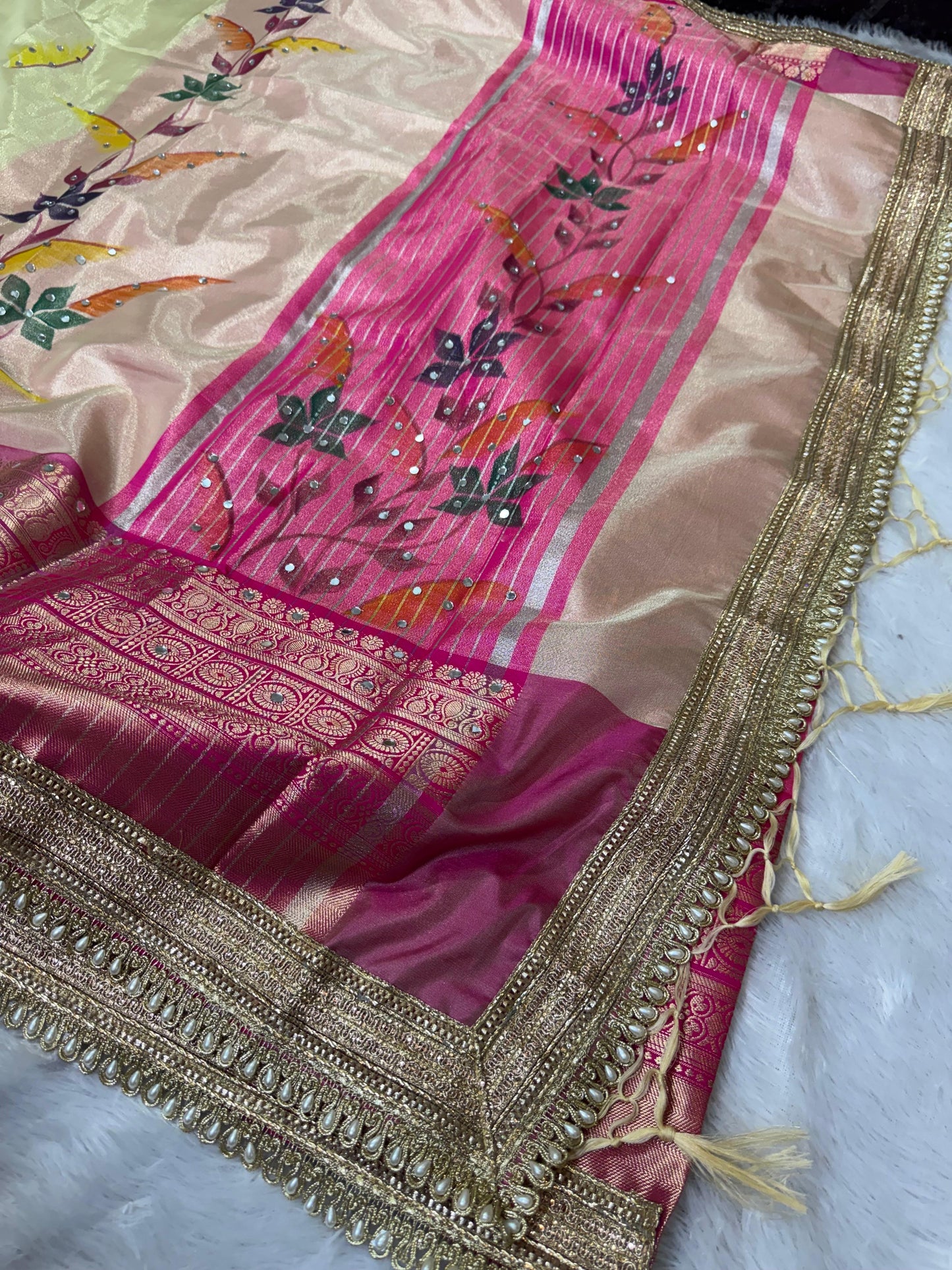 Peach Gulzar Saree