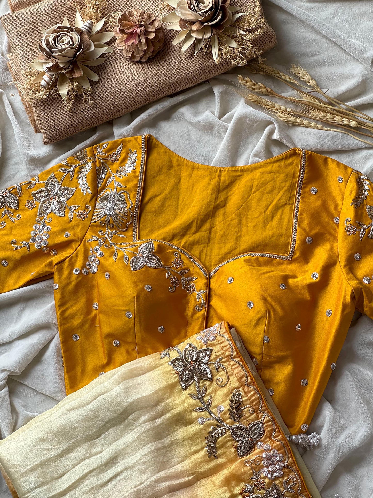 Golden Flutter Luxe Saree
